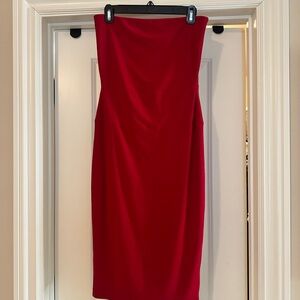 Norma Kamali Strapless Scarlet Dress